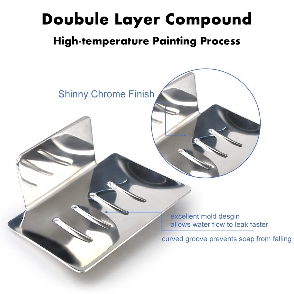 Soap Dish for Shower, Bar Soap Holder for Shower Wall Mounted Self