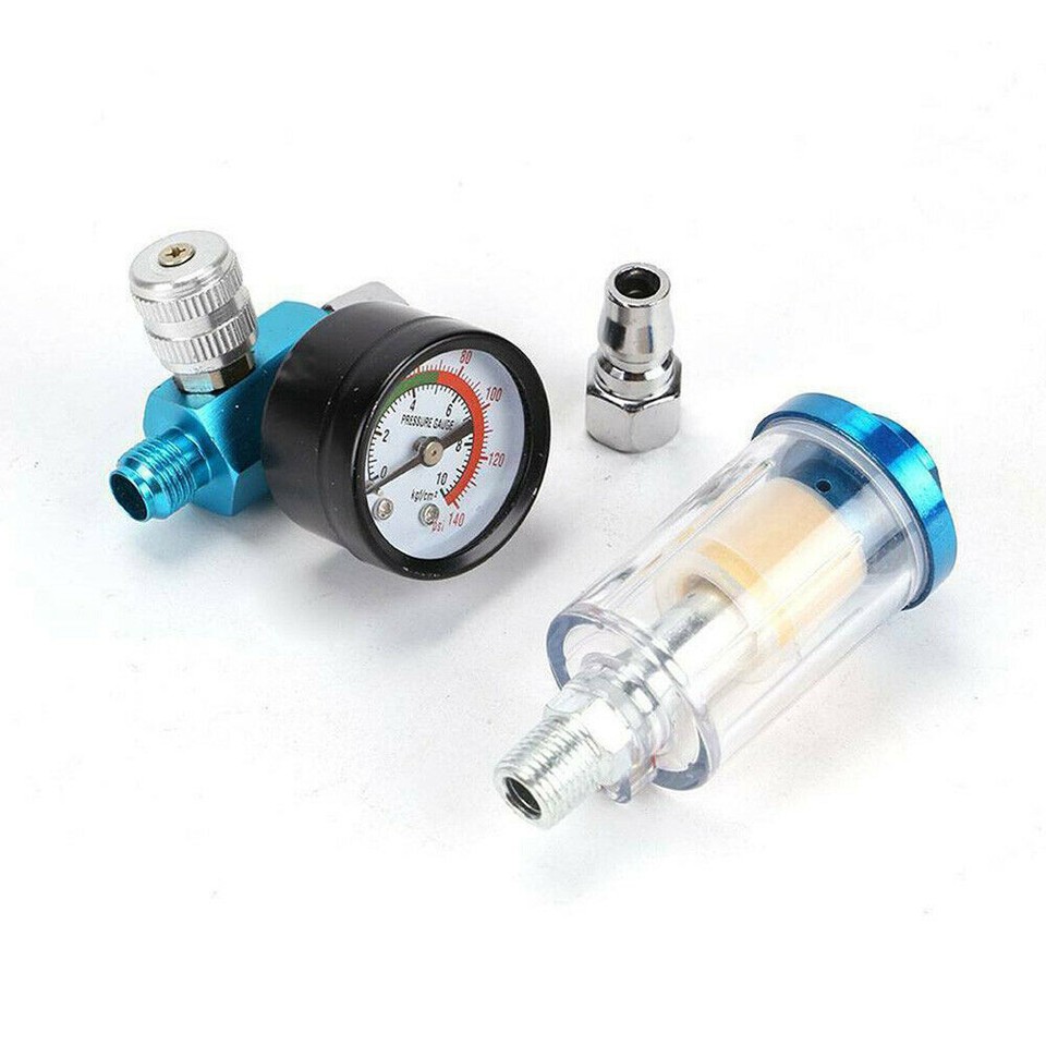 1/4" Spray Gun Air Regulator Gauge Air Pressure Regulator Paint Gun