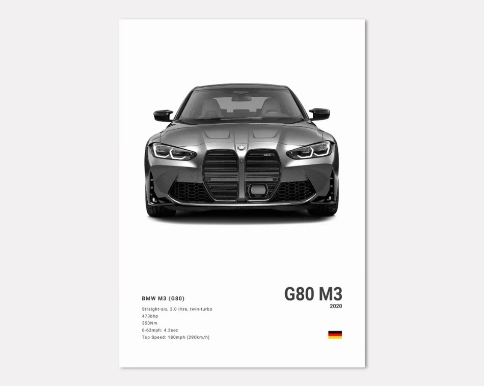 BMW M3 (G80) Poster Print Wall Art Car Photography eBay
