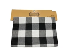 ROBERT STANLEY Black and White Buffalo Check 72”x 13”Table Runner Farmhouse NEW!