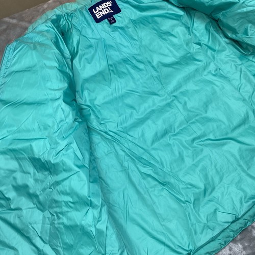 Lands’ End Puffer Jacket Girls XL (18) Blue Green Full Zip Light weight Winter - Picture 13 of 16