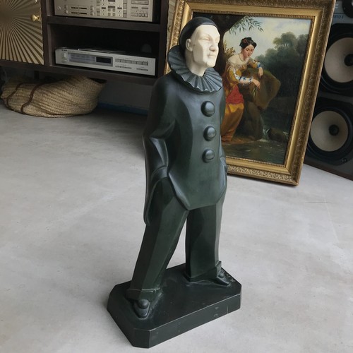 Art Déco Sculpture Signed Le Verrier Spelter Patina Antique Bronze Vintage