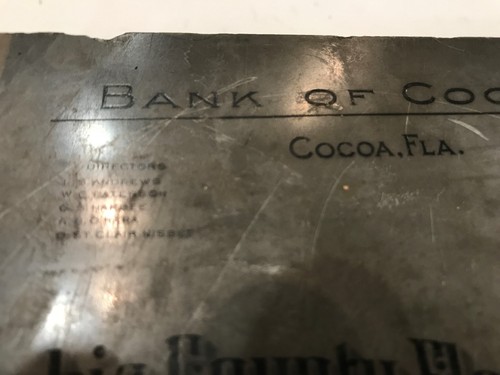 Pietra da stampa litografica 1900 Escambia County Florida, Bank Of Cocoa (T7) - Foto 8 di 8