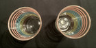 Retro Tumblers Lot of 2 Mid Century Modern Striped 1 Cup Multi-Color Used — photo 2