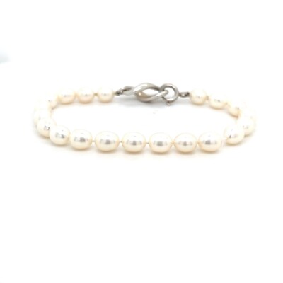 T&Co. 925 Infinity Clasp Pearl Bracelet | eBay