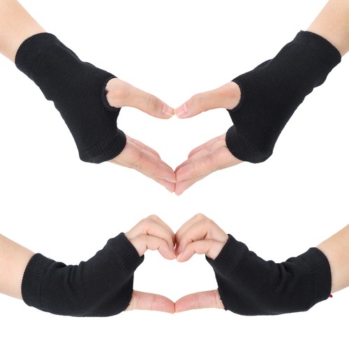 NEU Halb Fingerlose Handschuhe Winter Strickhandschuhe Weich Warm Damen Herren - Bild 17 von 53