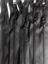 Lot de 10 fermetures éclair / à glissière / 25 cm / couleur NOIR