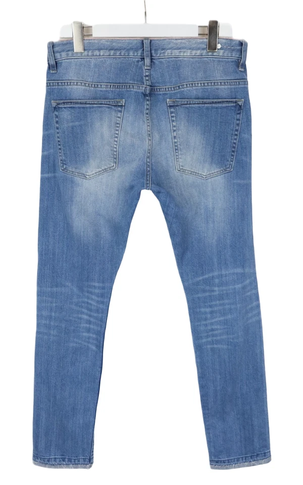 EARNEST SEWN Forest Jeans Men's W31 Slim Fit Selvedge Whiskers Faded - Image 4 of 4