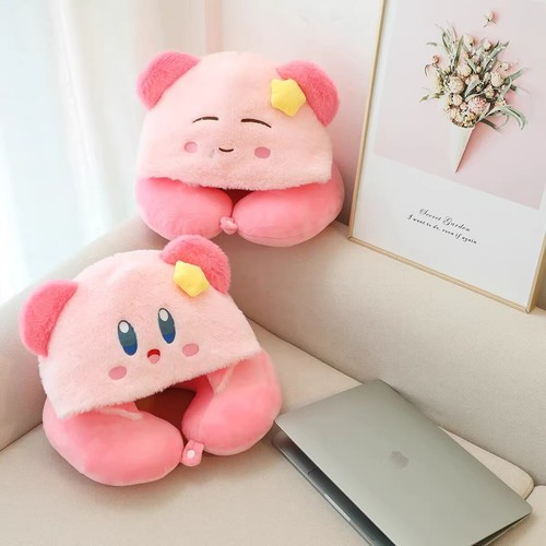 2X Happy Kirbuy U-Shaped Soft Hooded Daily Travel Neck Pillow Soft Plush Pillow - Picture 2 of 17