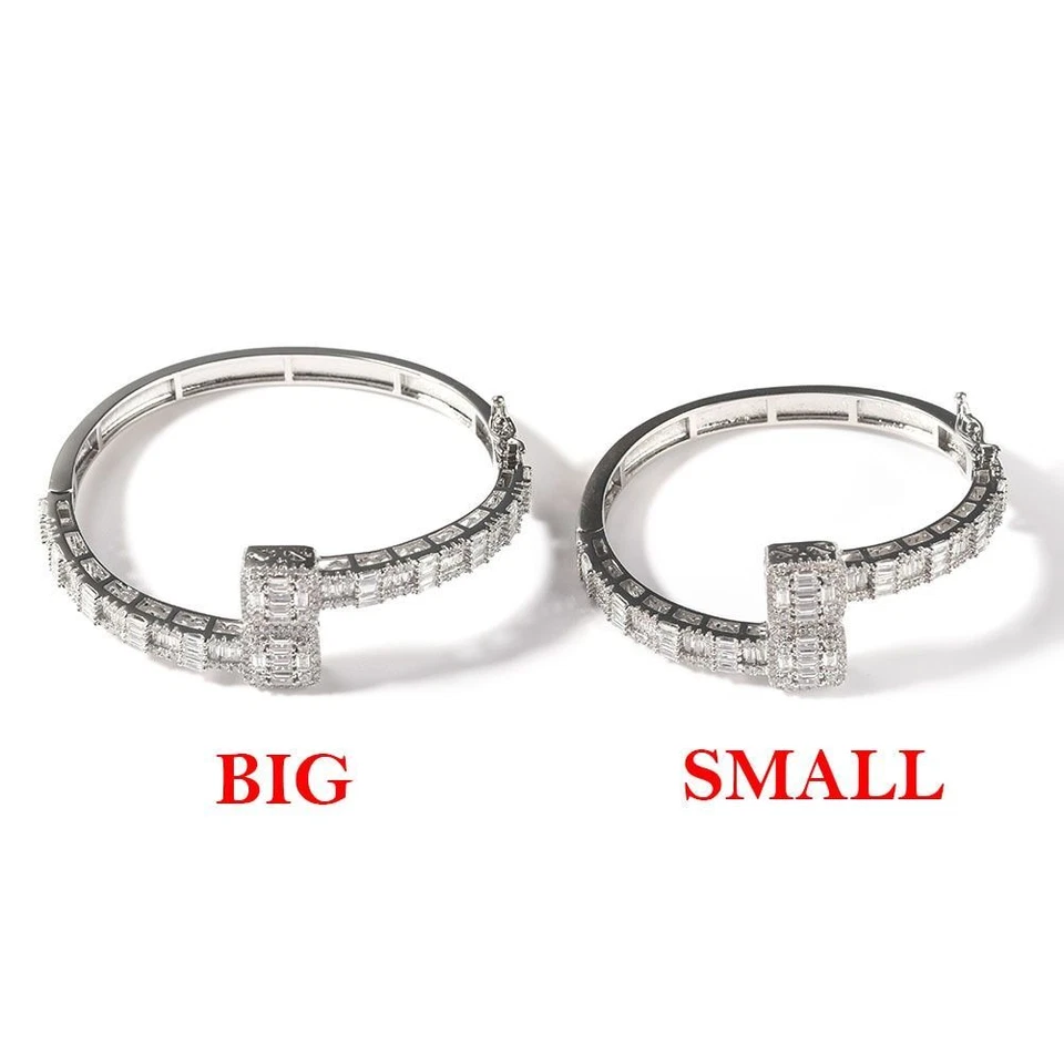 17.8-20.3cm Zircone Cubico Rame Baguette Bracciale a Pavé Incastonato Moda Nuova - Immagine 2 di 4