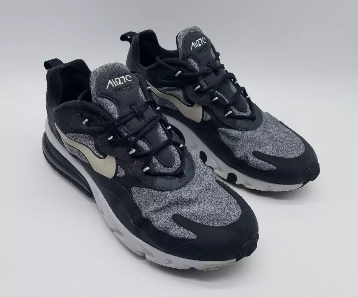 Nike Air Max 270 React Op Art 2019 Men s Size 11.5 Running Shoes Black Gray