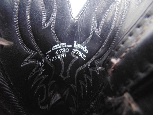 Botas de Vaquero Negras Occidentales Piel de Serpiente Pitón Genuinas Laredo 6730 Para Hombre Talla 10 D - Imagen 8 de 16