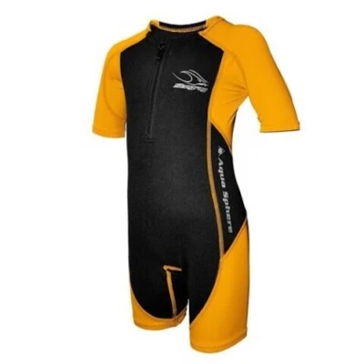 AQUA SPHERE Stingray Suit Thermal Short Sleeve Wet Swim UV Protection Child Size 8 Rash Sun