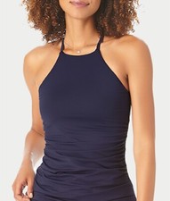Anne Cole NAVY Live in Color High-Neck Tankini Swim Top, US X-Small