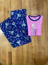 Disney Tinkerbell Pajama 2 Piece Set M 8/10 