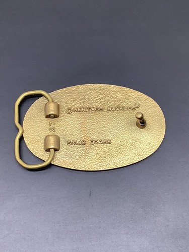 Vintage US Marines solid brass belt buckle Heritage Buckles since 1775 EUC - Picture 3 of 4