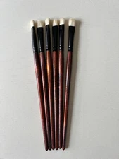 3/8" Mop Brushes, King Art Specialty Premium Goat Hair Mop Artist Brush, 6 Pack