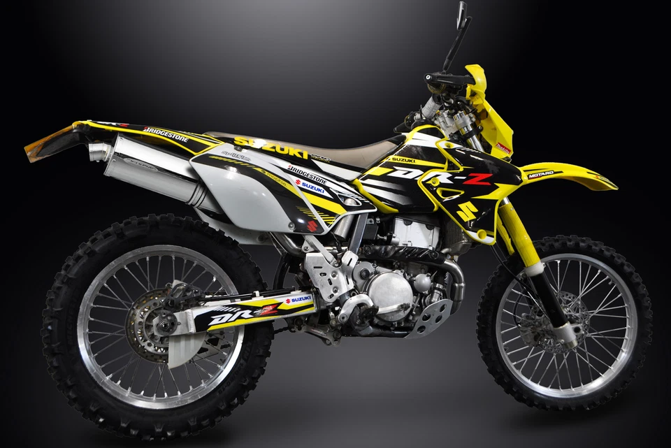 Suzuki DRZ400E DR-Z400E 2000-2009 Kit de silenciador de escape de acero inoxidable ovalado deslizable de 14" Foto 4 de 4