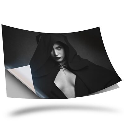 1 x Vinyl Aufkleber A3 - BW - Kapuze Vampir Frau Goth Gothic #37106
