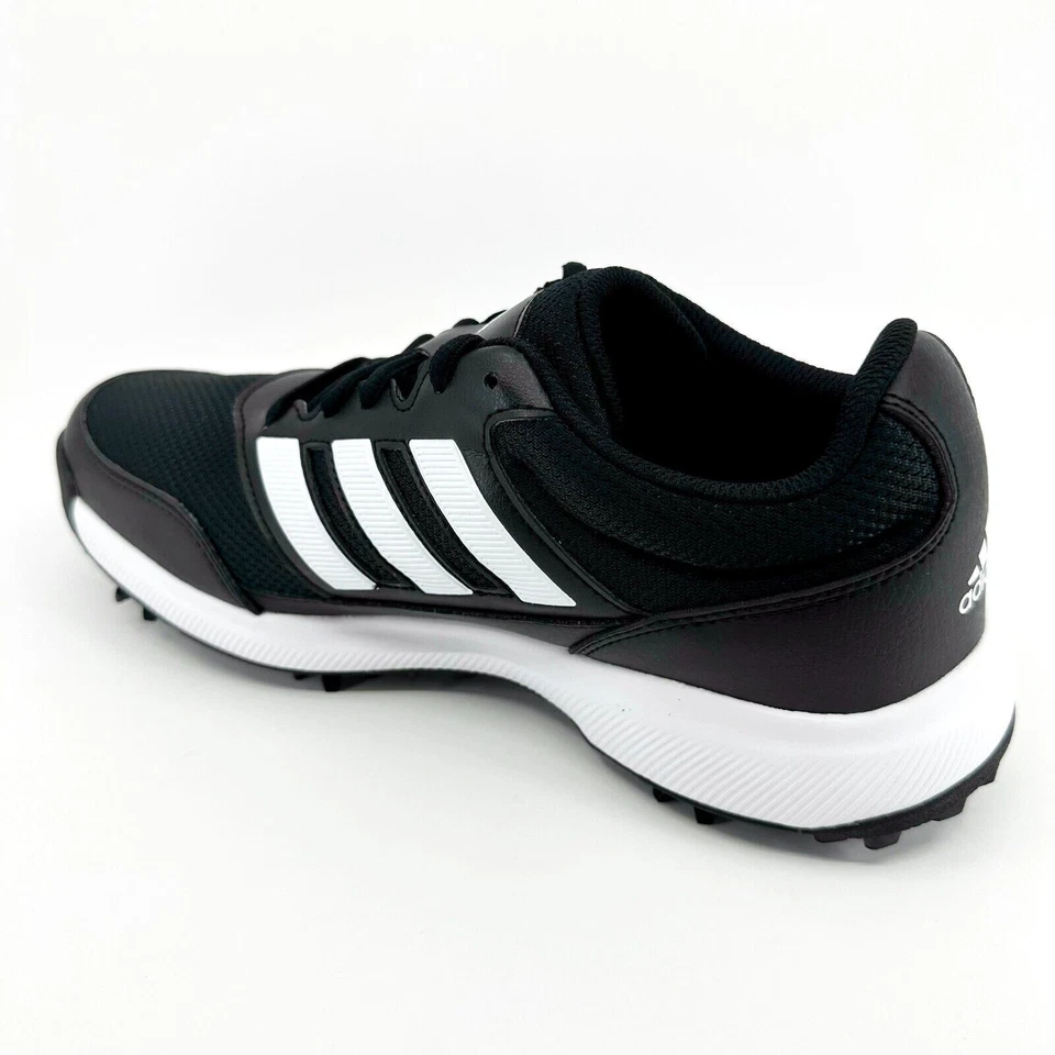Zapatos de golf Adidas Tech Response 2.0 negros blancos para hombre con púas de goma EE9122 Foto 3 de 4