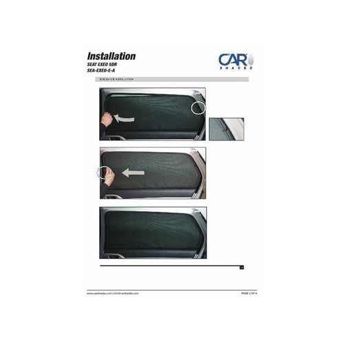 Protector solar para Seat Exeo ST Kombi año 09-14, cubiertas traseras + lunar trasero - Imagen 8 de 12