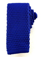 Solid Knit Men's Necktie Skinny 2 1/8" Fashion Knitted Wedding Blue Neck Tie