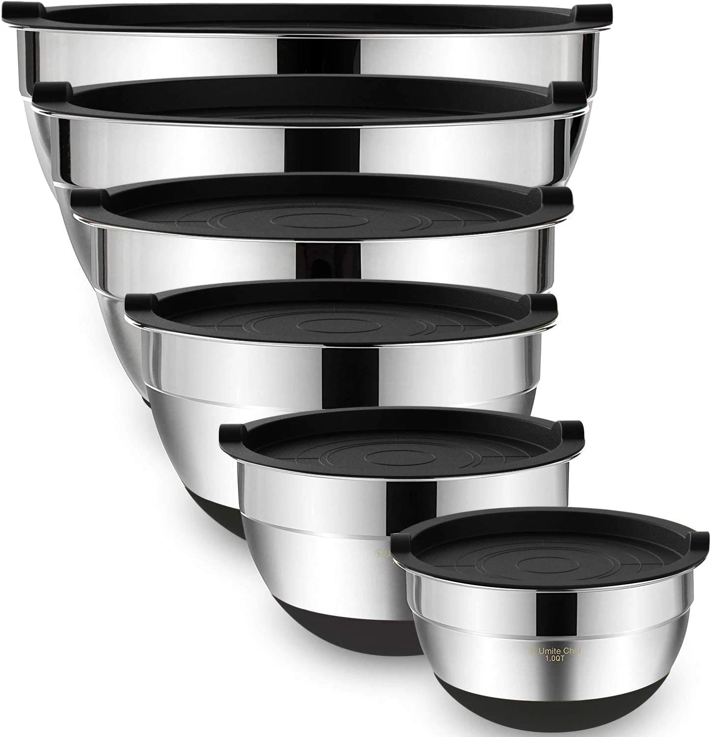 Mixing Bowls with Airtight Lids，6 Piece Stainless Steel Metal Nesting Storage
Opens in a new window
