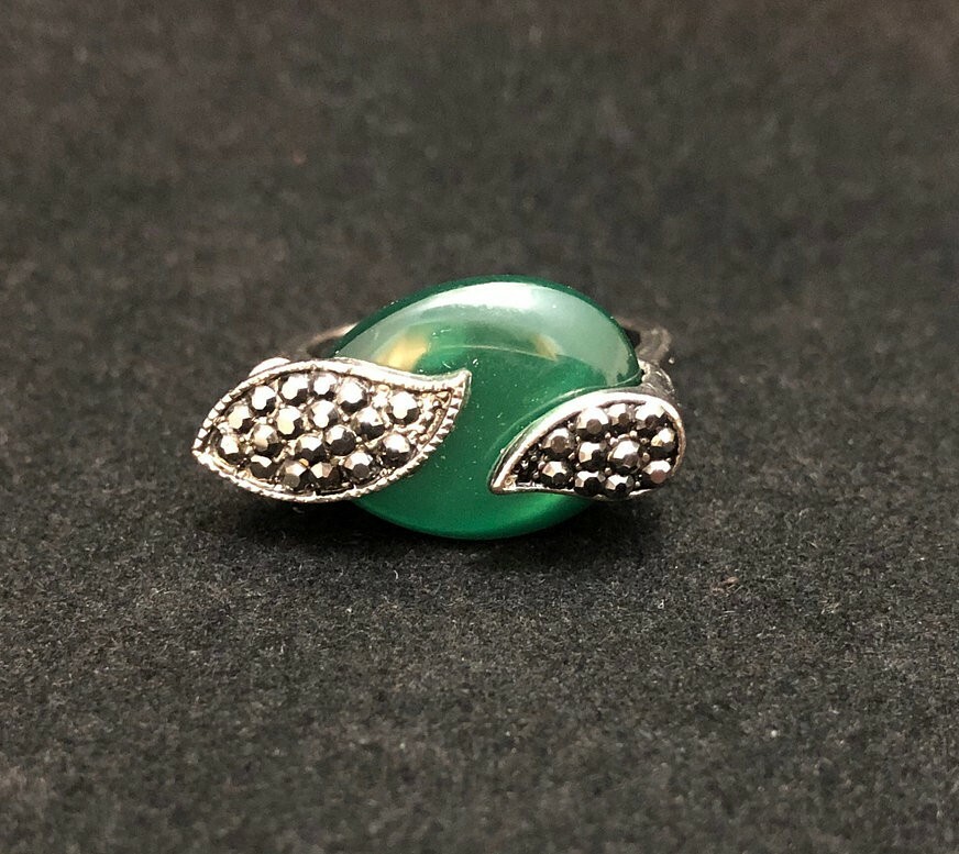 Emerald Sterling Silver Ring - image 1