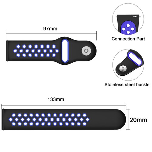 For Gear S2 Classic Samsung Watch 3 41mm 5 5 Pro Silicone WatchBands Sport Strap - Picture 3 of 29