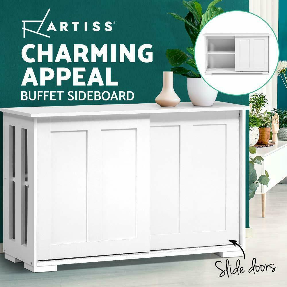 Artiss Buffet Sideboard White Doors Storage Shelf Cupboard
