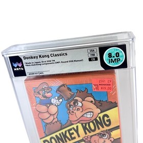 NES Donkey Kong Classics WATA 8.0 CIB Complete In Open Packaging Complete Box