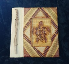 Handmade Leaf and Natural Paper Sea Turtle Scrapbook, Photo Album, or Journal