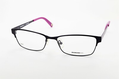 MARCHON NYC PAVILION 412 Satin Black / Purple 52-15-135 Eyeglass Frames L411