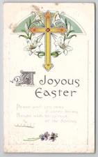 Easter Greetings Cross 1918 Boyce Family Millbrook NY Postcard L30
