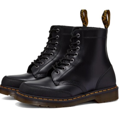 DR. Doc MARTENS 1460 GUARD PANEL LEATHER 90s GRUNGE LACE UP BOOT Women 7 Men 6