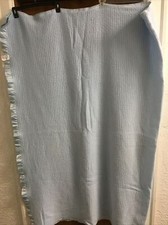 Blanket vintage, Acrylic, Baby Blue color, satin trim 64 X 86 . BS 09