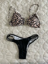 Nude/Black Bikini Set - New- Leopard Print Bikini- Medium