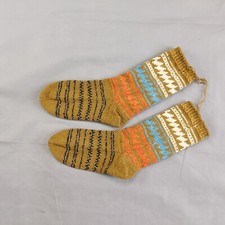 Woolen Socks Vintage Hand Knitted Handmade Bulgarian Folk Costume P2352