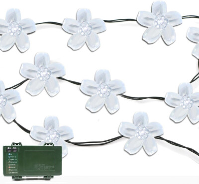 Kape Lalapao Battery Operated Optional Automatic Timer Flower LED String Lights
