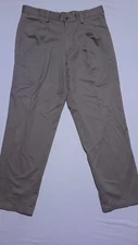 Dockers Pants Mens 36x32 Khakis Brown pleated Classic Fit cotton Twill