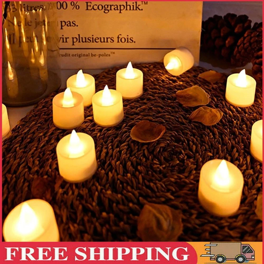 6pcs Flameless Tea Light Candles Battery Operated Flickering