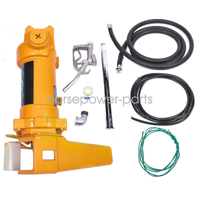 Yellow 12V 20GPM Fuel Transfer Pump & Nozzle Kit for Gas Diesel Kerosene