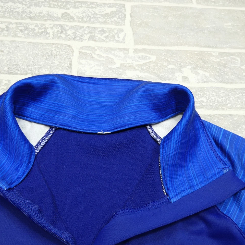 Chaqueta de correr Under Armour para mujer pequeña azul 1/4 cremallera bolsillo manga larga elástica Foto 2 de 4