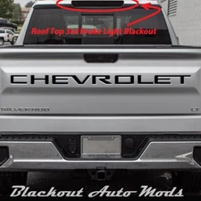 2019-2025 Silverado 1500 GMC 3rd Brake Light Blackout Kit Smoked Vinyl Overlay