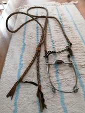 Geflochtene Lederzügel und Rollerbit