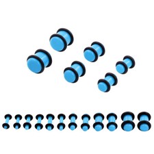 18PCS Blue Ear Taper Stretching Kit 14G-00G Acrylic Ear Plugs Gauges Kit