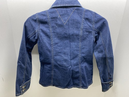 Vintage Girl's Tommy Hilfiger Denim Jean Jacket Sz Small Petite Button Down - Picture 2 of 3