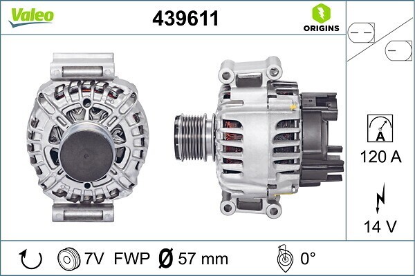 Valeo Lichtmaschine 14V 120A FüR MERCEDES-BENZ C-Klasse Clc-Klasse-image