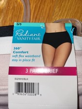 Vanity Fair Radiant Womens Brief Underwear Panties 360 Comfort 3 Pairs Small