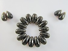 AAA Hydro Smoky Quartz Micro Faceted Top Drilled Teardrop Beads 18x10mm 6 Pcs